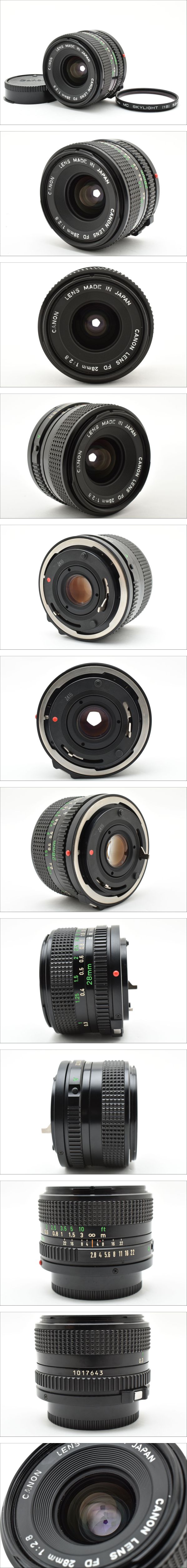 Canon New FD NFD 28mm MF Wide Angle Lens w/Lens filter [Good