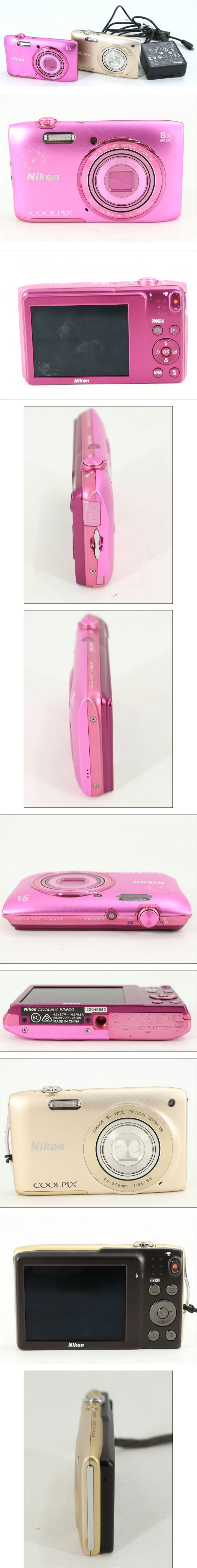 ト長】Nikon COOLPIX 2個セット まとめ S3600 S3300 アザレアピンク